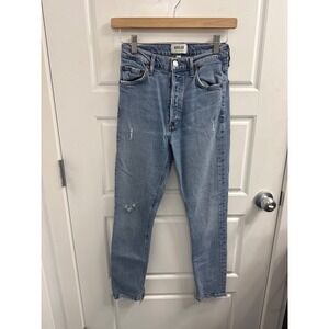 AGOLDE Nico High Rise Skinny Jeans Distressed Light Wash Denim Size 24